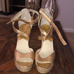Michael Kors Gold Wedges